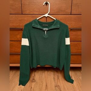 Brandy Melville Dark Green Quarter Zip Sweatshirt